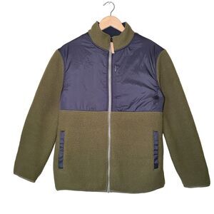 Ten Tree EcoLoft Fleece Zip-Up Jacket Men's Size Medium Uniform Green/ Black